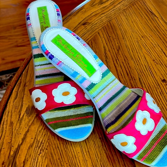 DesignerGoffredo Fantini/Materia Prima Italy.Suede/leather& fabric Unique sandal - Picture 2 of 13